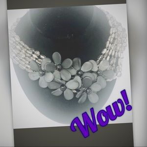 Phillipe Ferrandis Crystal, Stone,Silver necklace